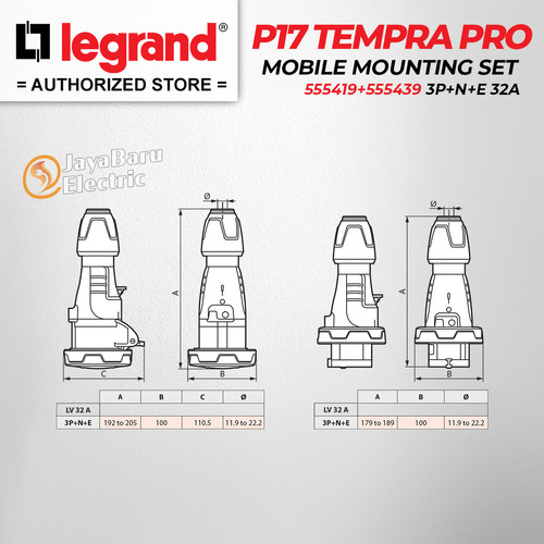 Legrand Paket Set Plug Mobile Mounting Socket 3P+N+E / 5 Pin 32A IP67