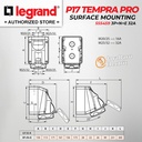 Legrand Surface Mounting Socket 3P+N+E / 5 Pin 32A P17 Tempra 555459