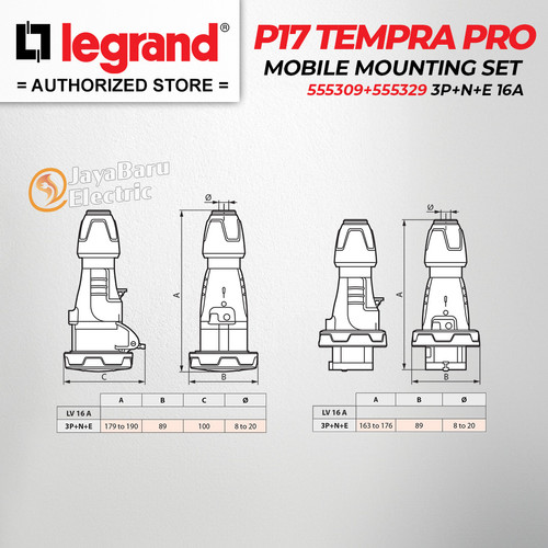 Legrand Paket Set Plug Mobile Mounting Socket 3P+N+E / 5 Pin 16A IP67