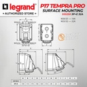 Legrand Surface Mounting Socket 3P+E / 4 Pin 32A P17 Tempra Pro 555258