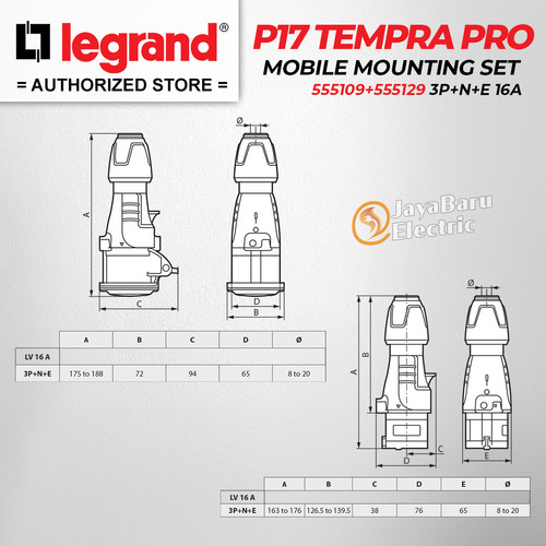 Legrand Paket 1 Set Plug Mobile Mounting Socket 3P+N+E / 5 Pin 16A