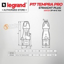 Legrand Straight Plug 3P+N+E / 5 Pin 16A P17 Tempra Pro 555129