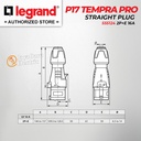 Legrand Straight Plug 2P+E / 3 Pin 16A P17 Tempra Pro 555124