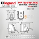 Legrand Surface Mounting Socket 2P+E / 3 Pin 16A P17 Tempra Pro 555154