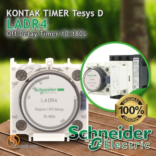 Kontak Tunda Waktu Mati / Timer Schneider LADR LADR4 Off Delay 180s