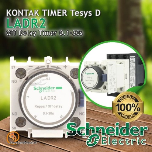 Kontak Tunda Waktu Mati / Timer Schneider LADR LADR2 Off Delay 30s