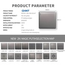 CHINT NEW2N-Gray Black 2-gang 1-way switch/saklar