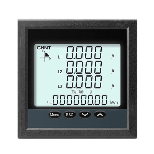 CHINT - Power Meter CHINT Multi Fungsi Multifunction Ampere Volt HZ Meter Digital 1Phase 3Row Digital Panel Meter