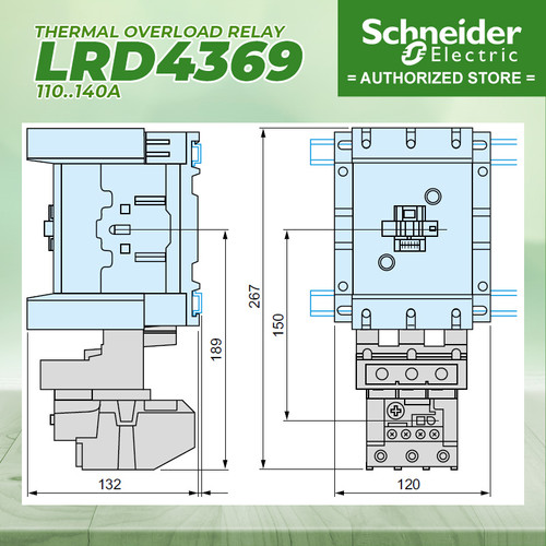 SCHNEIDER Thermal Overload Relay LRD4369 110-140A