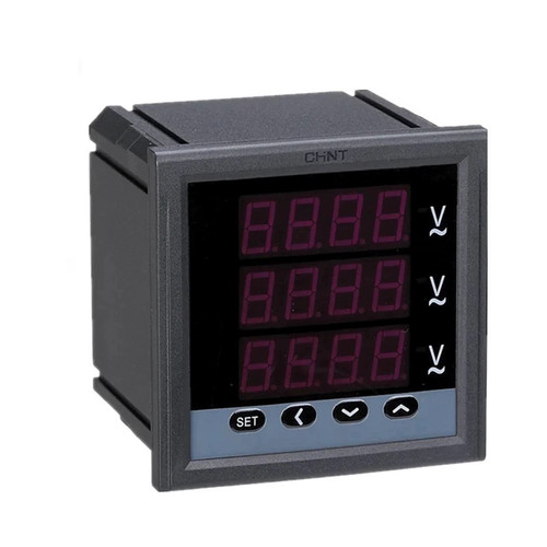 CHINT - Power Meter CHINT Multi Fungsi Multifunction Ampere Volt HZ Meter Digital 1Phase 3Row Digital Panel Meter