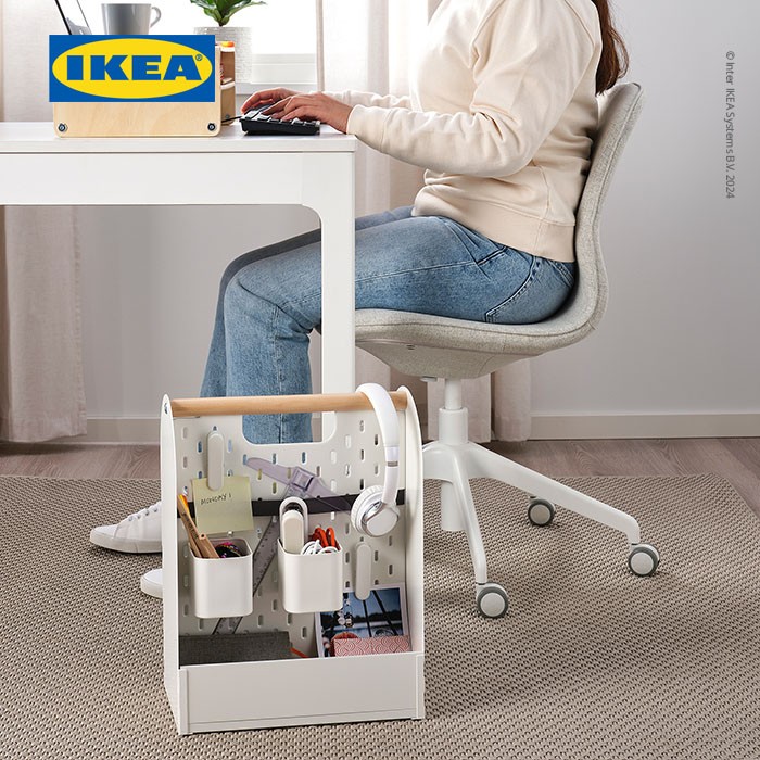 IKEA VATTENKAR Pengatur Meja Kerja Serbaguna 33x21x43cm