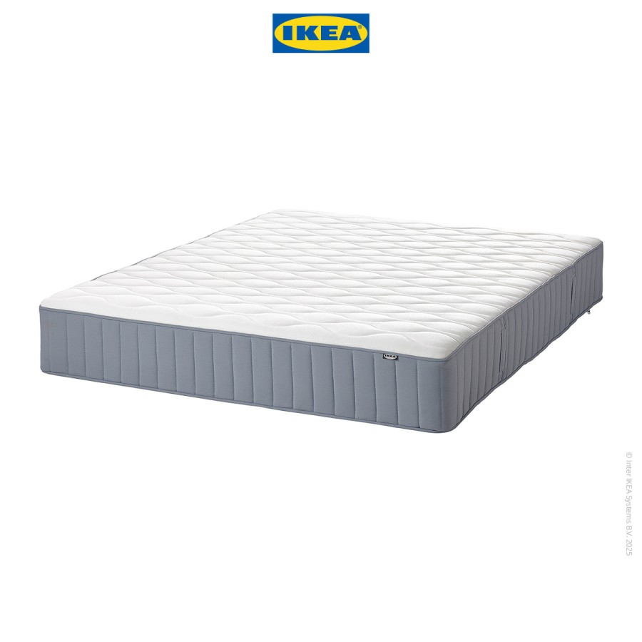 IKEA VAGSTRANDA Kasur Kantong Pegas Tipe Keras Biru Muda 180x200cm