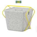 IKEA BRANNBOLL Keranjang Penyimpanan Serbaguna Abu-Abu/Kuning 30x33x30cm