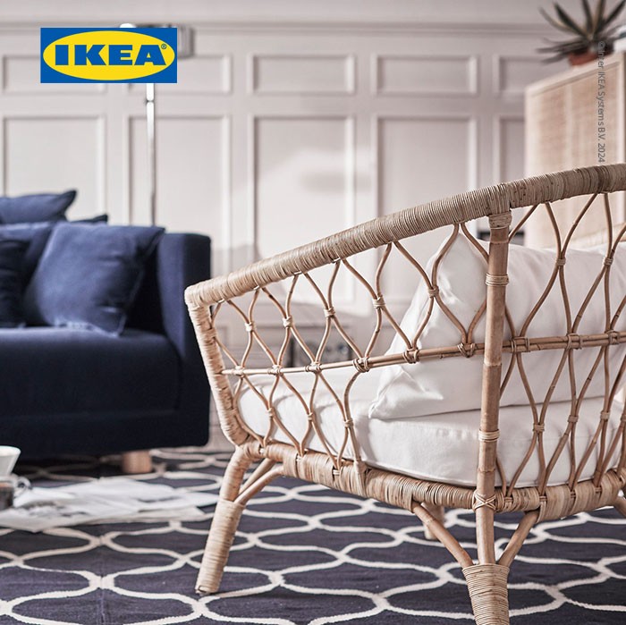IKEA STOCKHOLM 2017 Kursi Berlengan Bahan Rotan