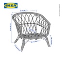 IKEA STOCKHOLM 2017 Kursi Berlengan Bahan Rotan