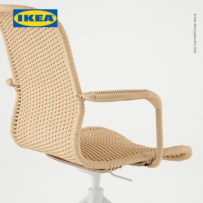 IKEA STIGBYGEL Kursi Kerja Putar Krem/Putih
