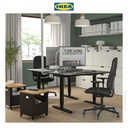 IKEA SMORKULL Kursi Kantor dengan Sandaran Tangan Abu-Abu Tua