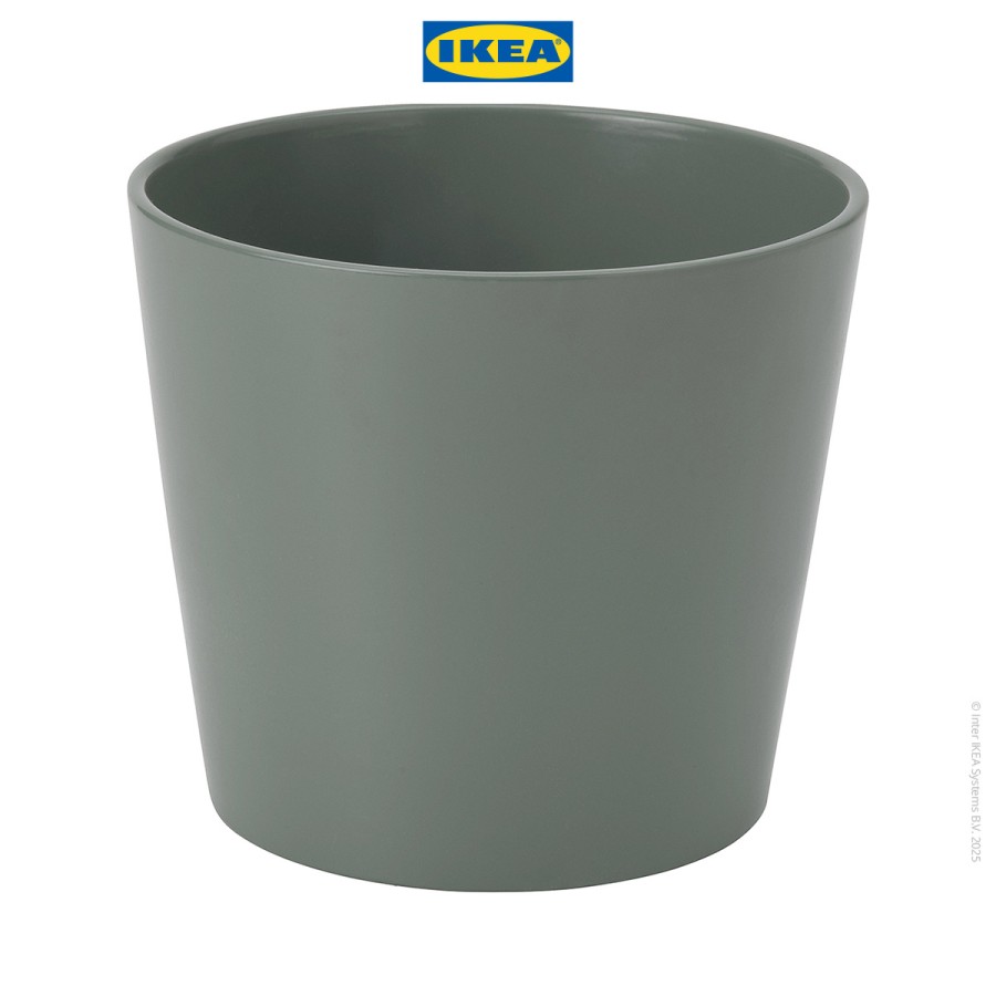 IKEA SOJABONA Pot Tanaman Abu-abu/Hijau 15cm
