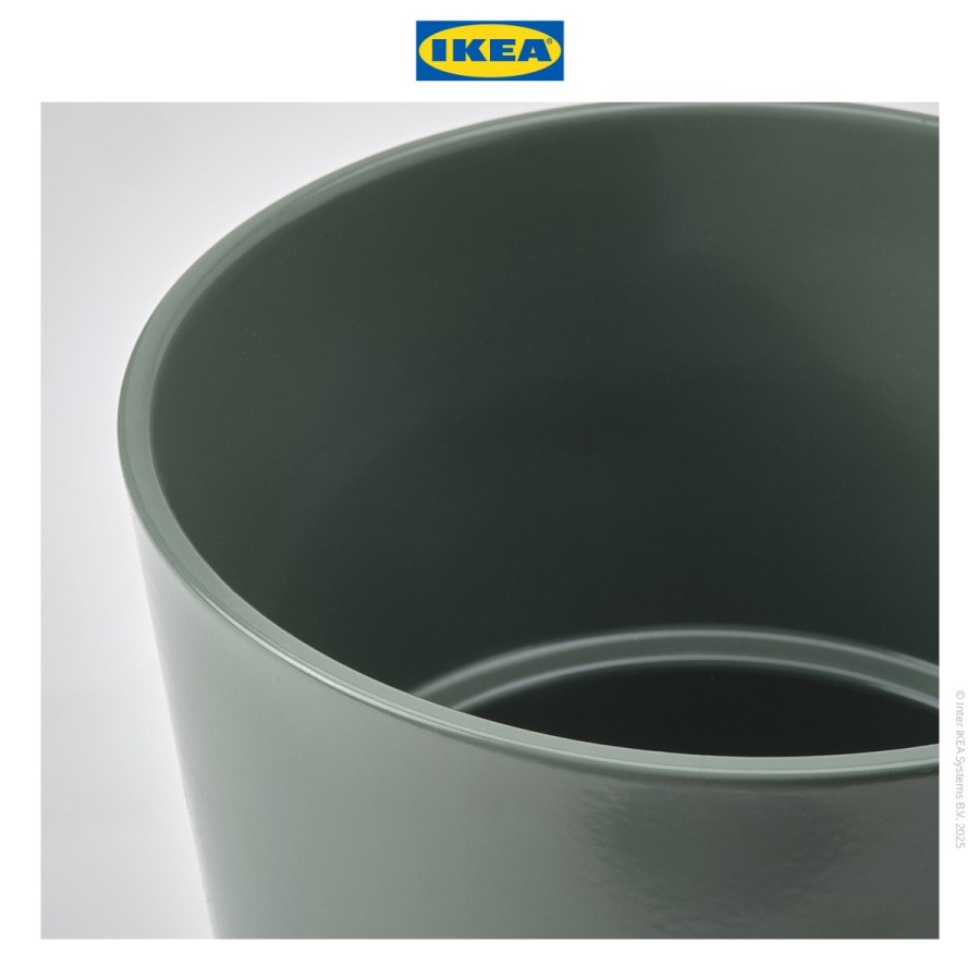IKEA SOJABONA Pot Tanaman Abu-abu/Hijau 9cm