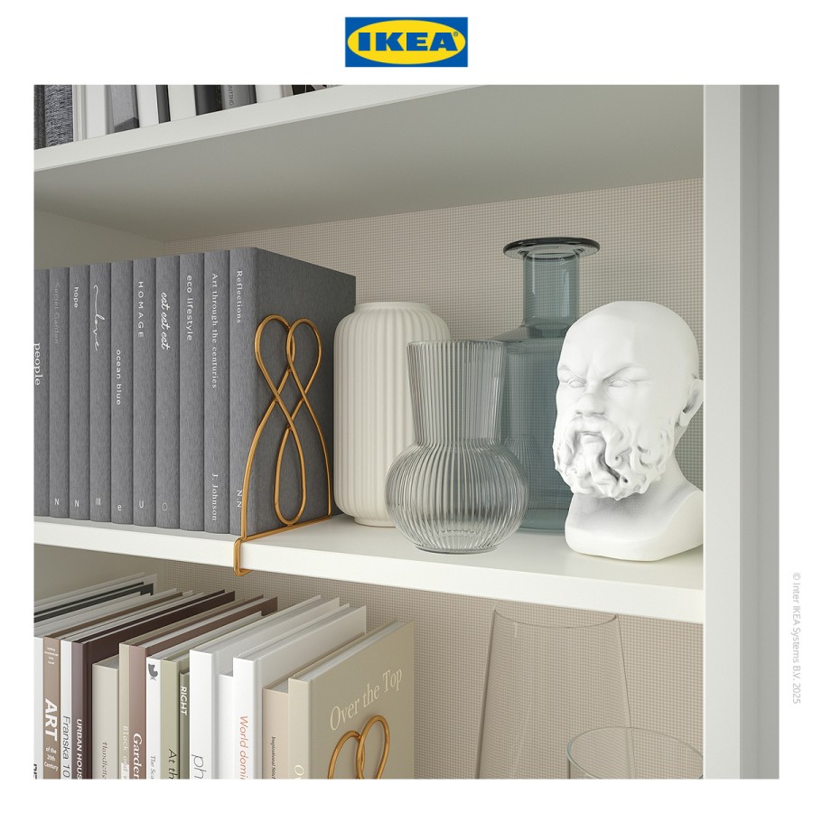 IKEA SPAJL Penahan Buku Minimalis Emas