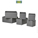 IKEA SKUBB Set Kotak Penyimpanan Kecil Abu-Abu Isi 6pcs