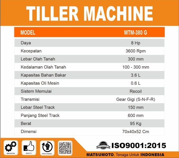 MATSUMOTO DITCHER TILLER MTM-380G