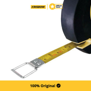 Krisbow 50 mtr Meteran Steel Lrmts51 - Kuning Alat Pengukur Barang Alat Ukur Bangunan Measuring Tape Peralatan Tukang Bangunan