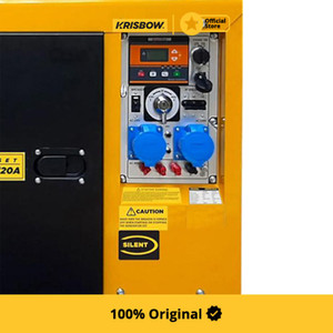 Krisbow Generator Diesel Silent 12000 Watt 1P/3P Krpd120A - Kuning Power Supply Generator Listrik Pengisi Daya Listrik Darurat Jenset Listrik