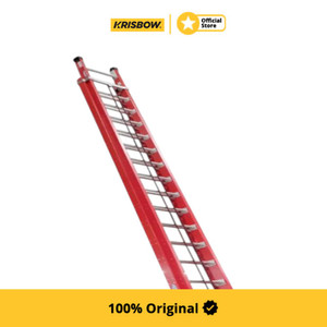 Krisbow Werner 12 mtr Tangga Ekstensi Fiberglass 40 Step D6240-2As - Merah Multifunction Household Ladder Extension Ladder Tangga Sambungan Peralatan Rumah Tangga Perlengkapan Tukang