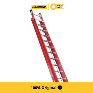 Krisbow Werner 9.6 mtr Tangga Ekstensi Fiberglass 32 Step D6232-2As - Merah Multifunction Household Ladder Extension Ladder Tangga Sambungan Peralatan Rumah Tangga Perlengkapan Tukang
