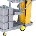 Krisbow Troli Kebersihan Multifungsi Frccgy320 Cleaning Cart Peralatan Kebersihan Perabotan Bersih-Bersih Trolley Kebersihan