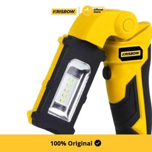 Krisbow Lampu Kerja Rechargeable 500 Lumens - Kuning Worklight Led Working Light Perlengkapan Proyek Bangunan Tukang