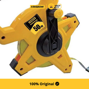 Krisbow 50 mtr Meteran Gulung Fiberglass Lrmtf51 - Kuning Alat Pengukur Barang Alat Ukur Bangunan Measuring Tape Peralatan Tukang Bangunan