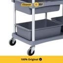Krisbow Ukuran L Troli Kebersihan 3 Tingkat - Abu-Abu Cleaning Cart Peralatan Kebersihan Perabotan Bersih-Bersih Trolley Kebersihan