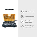 Krisbow Kunci Sok Socket Set Sq 1/4-1/2 Inchi 123 Pcs Lrsos2