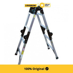 Krisbow Ladder Adjustable Tangga Lipat Aluminium 2.6 Mtr