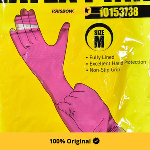 Krisbow Work Glove Sarung Tangan Latex Ukuran M - Pink