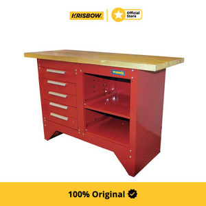 Krisbow Work Bench Meja Workshop 137X51X86.5 Cm - Merah