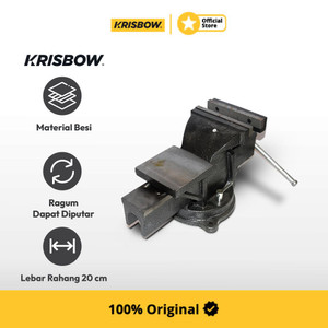 Krisbow Bench Vise Ragum Putar With Swivel Base 20 Cm