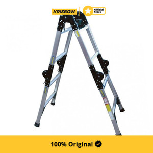 Krisbow Ladder Adjustable Tangga Lipat Aluminium 2.6 Mtr