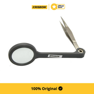 Krisbow Tweezer Magnifier Kaca Pembesar Dengan Pinset 25 Mm