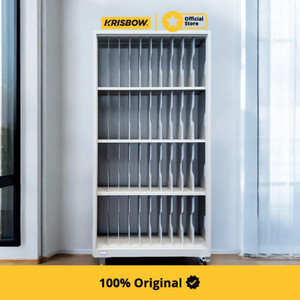 Krisbow 31.2X92X176 cm Lemari Arsip Kantor Metal Dengan Divider