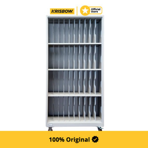Krisbow 31.2X92X176 cm Lemari Arsip Kantor Metal Dengan Divider