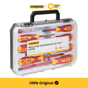 Krisbow Set 8 Pcs Obeng Insulasi Lriss8 - Merah/Kuning Insulated Screwdriver Set Perkakas Listrik Screwdriver Alat Perkakas