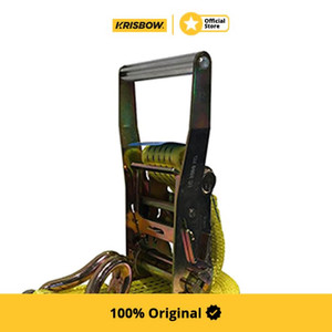 Krisbow Tali Pengikat Barang Tie Down Dj 5T 5 cm X 10 mtr Multifuncional Rope Ratchet Tie Down Aksesoris Pengikat Serbaguna