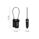 Krisbow Padlock Gembok Tsa 3 Angka W/ Pengikat Kawat - Hitam