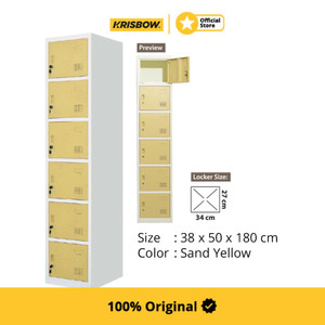 Krisbow Loker 6 Pintu Single Column Locker- Kuning Tua