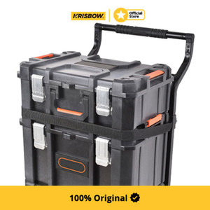Krisbow Kotak Penyimpanan Peralatan Modular Set 4Pcs - Hitam