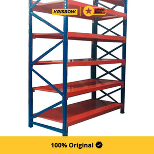 Krisbow Shelving Steel Rak Besi 6 Rows Industrial - Oranye
