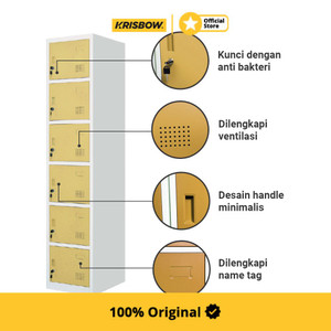 Krisbow Loker 6 Pintu Single Column Locker- Kuning Tua